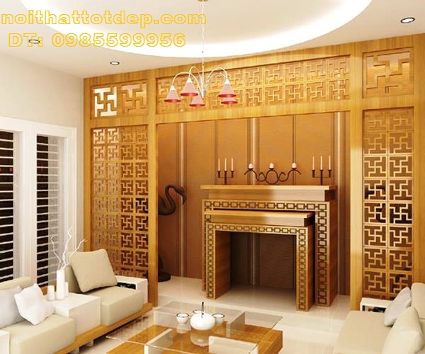 vách cnc phòng thờ